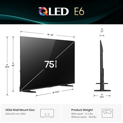 Hisense 75" E6 Cinema Mini-LED TV