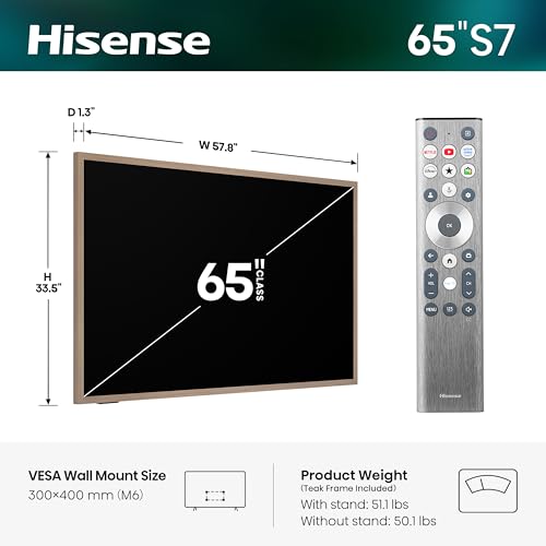 Hisense 65" QLED S7 CanvasTV Art TV