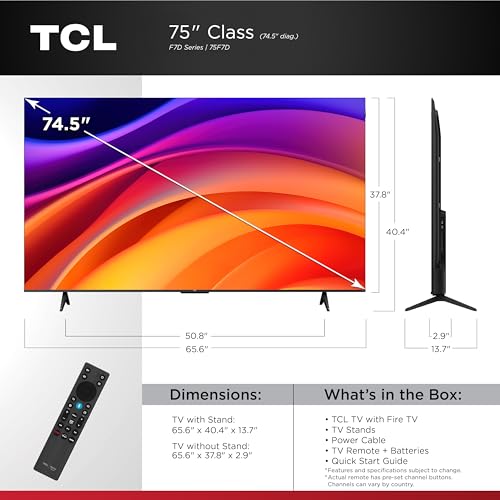 TCL 75" F7D QLED 4K TV