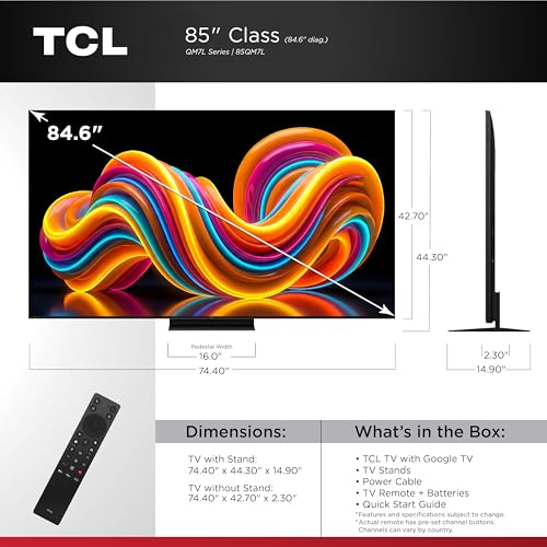 TCL 85" QM7L Mini-LED TV